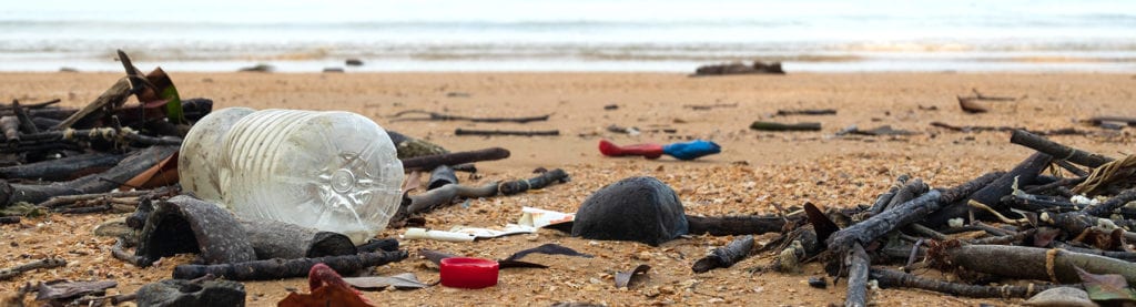 Plastic on a beach