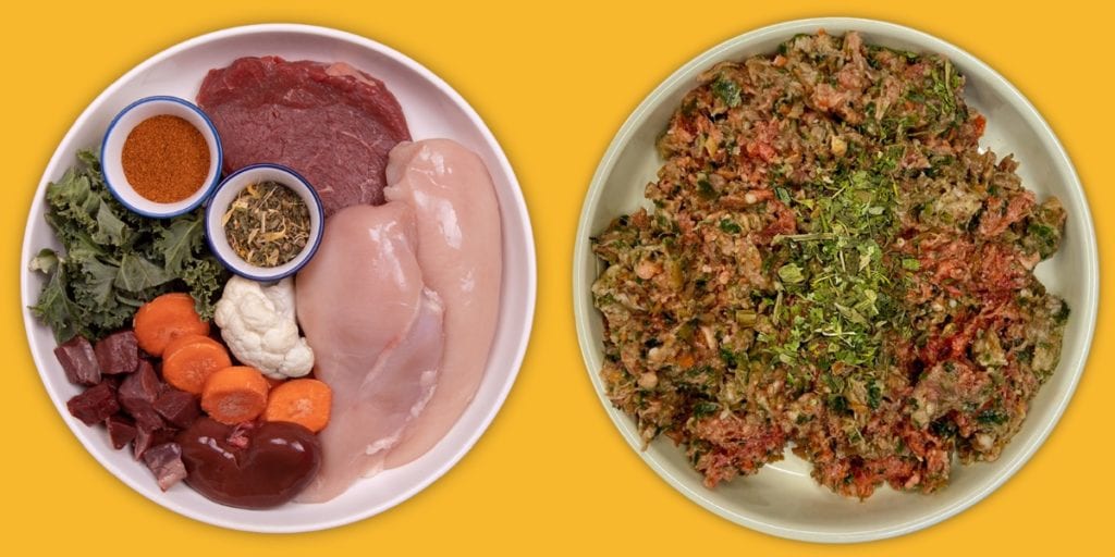 hug pet food puppy cookable raw recipe