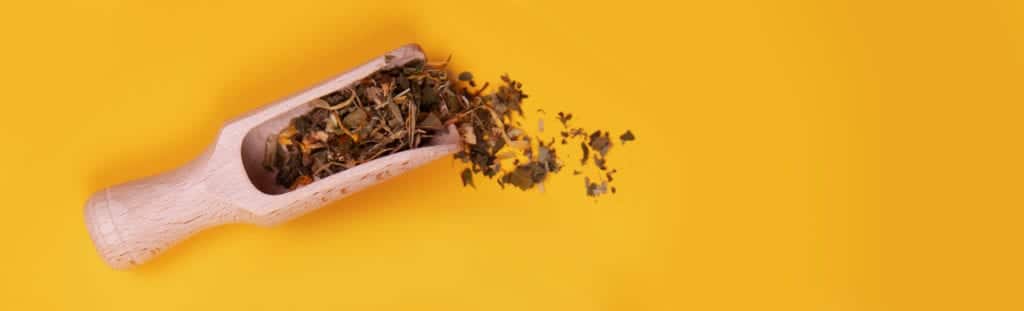 Scoop with herbs
